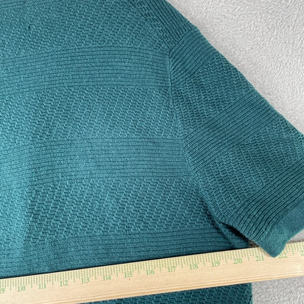 Abercrombie & Fitch Knit Cardigan Mens Large Green Short Sleeve Button Up Polo